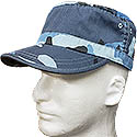 FLAT TOP CAP - BLANK - BLUE CAMO